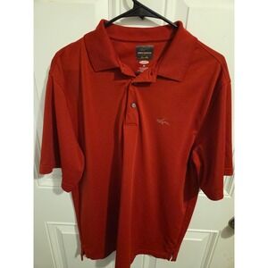Greg Norman Polo Shirt Mens Medium Red Golf Casual Short Sleeve